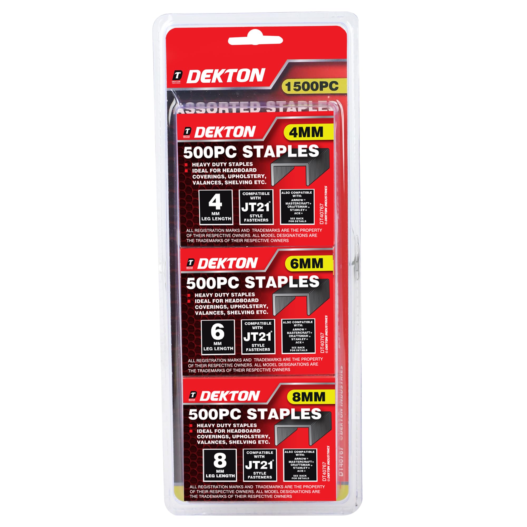 Generic Dekton 1500 Pcs 4mm-8mm Staples SetDt40767 from B&Q