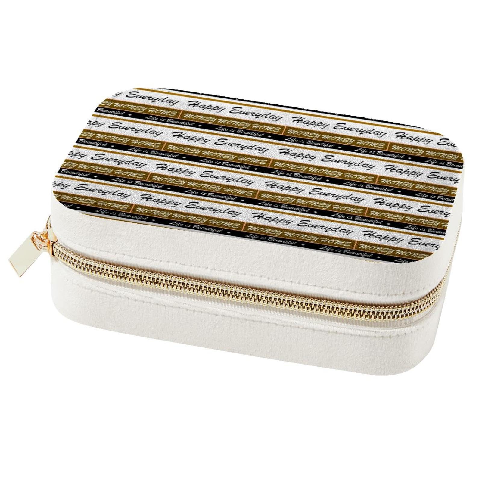 Boîte à bijoux portable de voyage compacte, rangement bagues et boucles d'oreilles