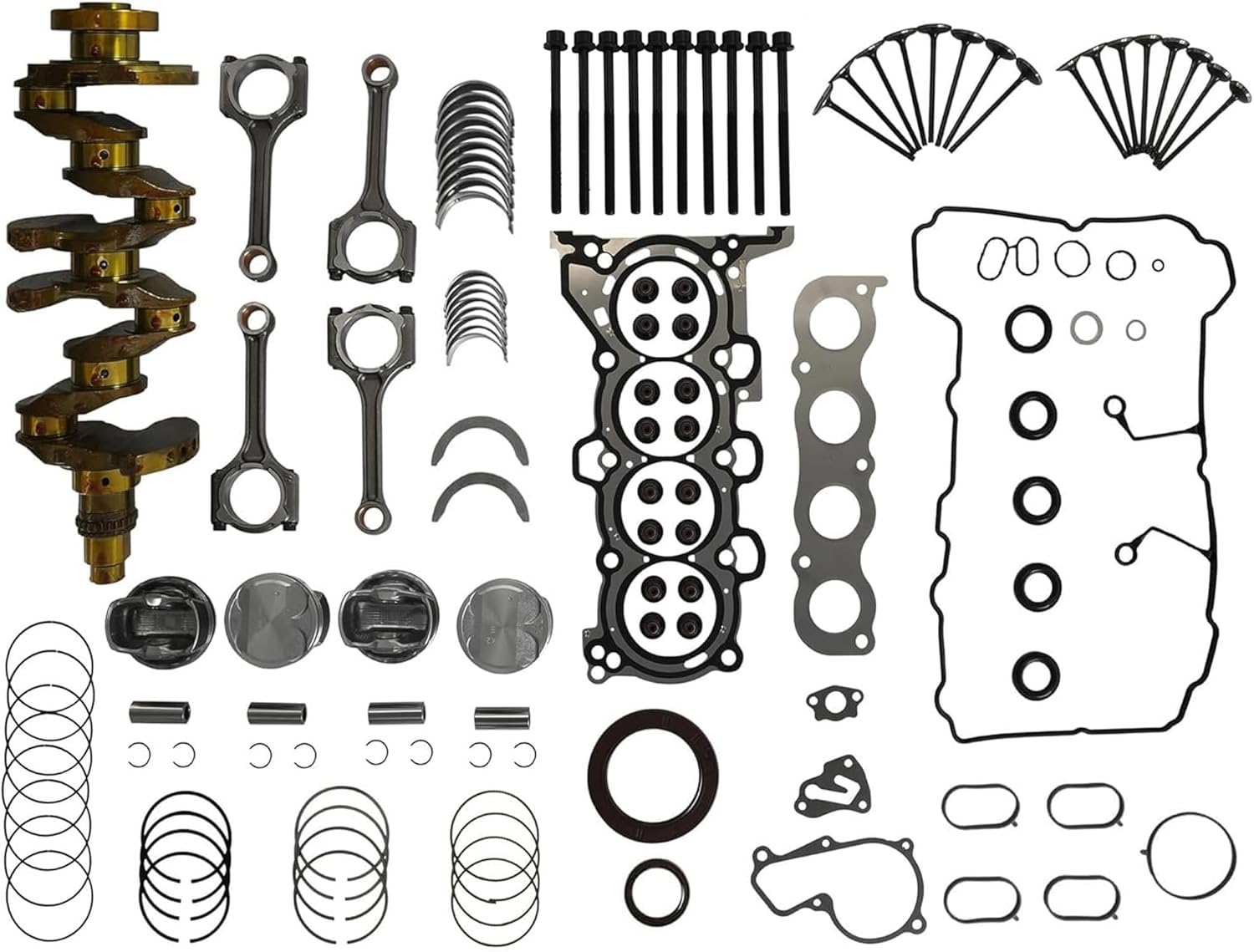 G4NH 2.0 Engine Rebuild Overhaul Kit w/Crankshaft Con Rods Pistion & Head Gasket Set Fit For Hyundai Elantra Kona Tucson Kia Forte Soul Seltos 2.0L,22321-2E000,ES73257