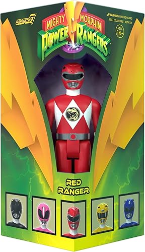 Mighty Morphin Power Rangers Reaction SDCC 2023 - Red Ranger caja triangular SDCC 2023 coleccionables clásicos y juguetes retro