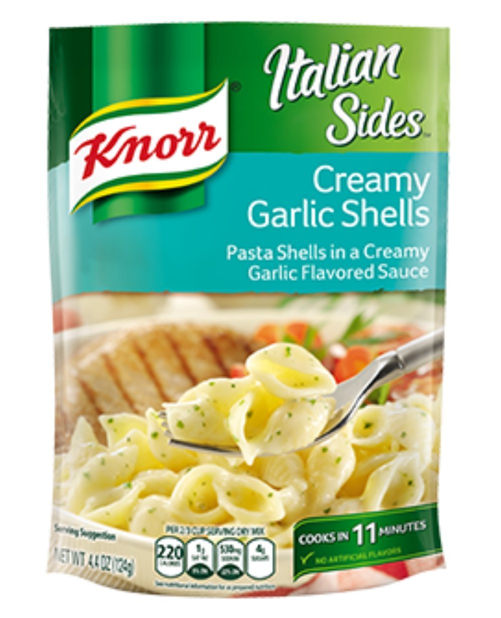 Knorr, Pasta Sides, 4.4 Ounce Pouch (Pack of 6) (Creamy Garlic Shells)