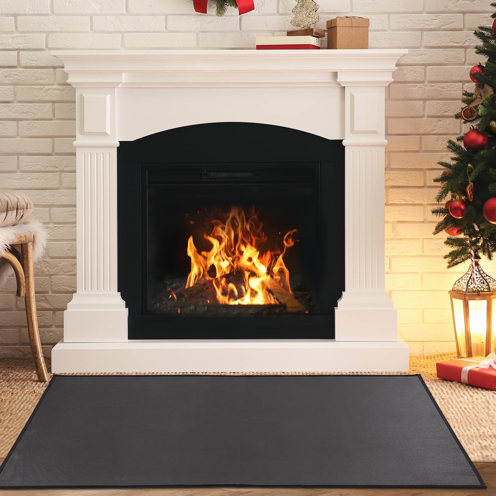 HOMBYS Fire Resistant Mat for Fireplace, 60×36 Inches Hearth Pads for Wood  Stove, Black Floor Protector Rug for Outdoor BBQ Grill Smoker, A-Level  Double Sided Fireproof : Amazon.ca: Tools u0026 Home Improvement