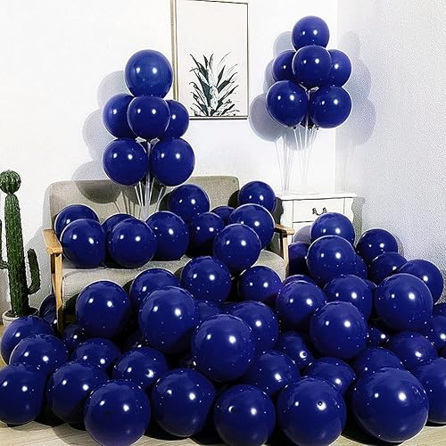 Abbaoww 100 globos de látex fuertes de color azul marino de 10 pulgadas para decoración de fiestas, cumpleaños, bodas, aniversarios, Navidad y
