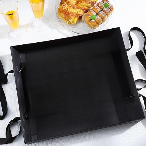 Miniatura 7 de 2 bandejas plegables para fiestas para aperitivos y bebidas, soporte para bebidas, bandejas de aperitivos de película con correa, accesorio para