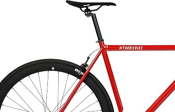 FabricBike Original Pro- Fixie Bike, Flip-Flop Fixed Sprocket, Single Speed, Hi-Ten Steel Frame, 10,45 kg. (Size M) (S-49cm, Pro Red & Matte Black)