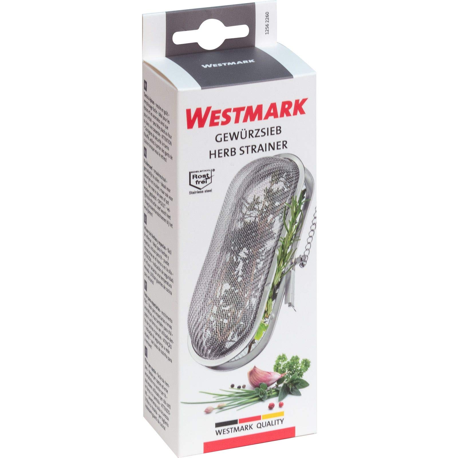 Westmark Infusor de hierbas, especias y té, Longitud: 11 cm, Acero inoxidable, Plata, 32302260