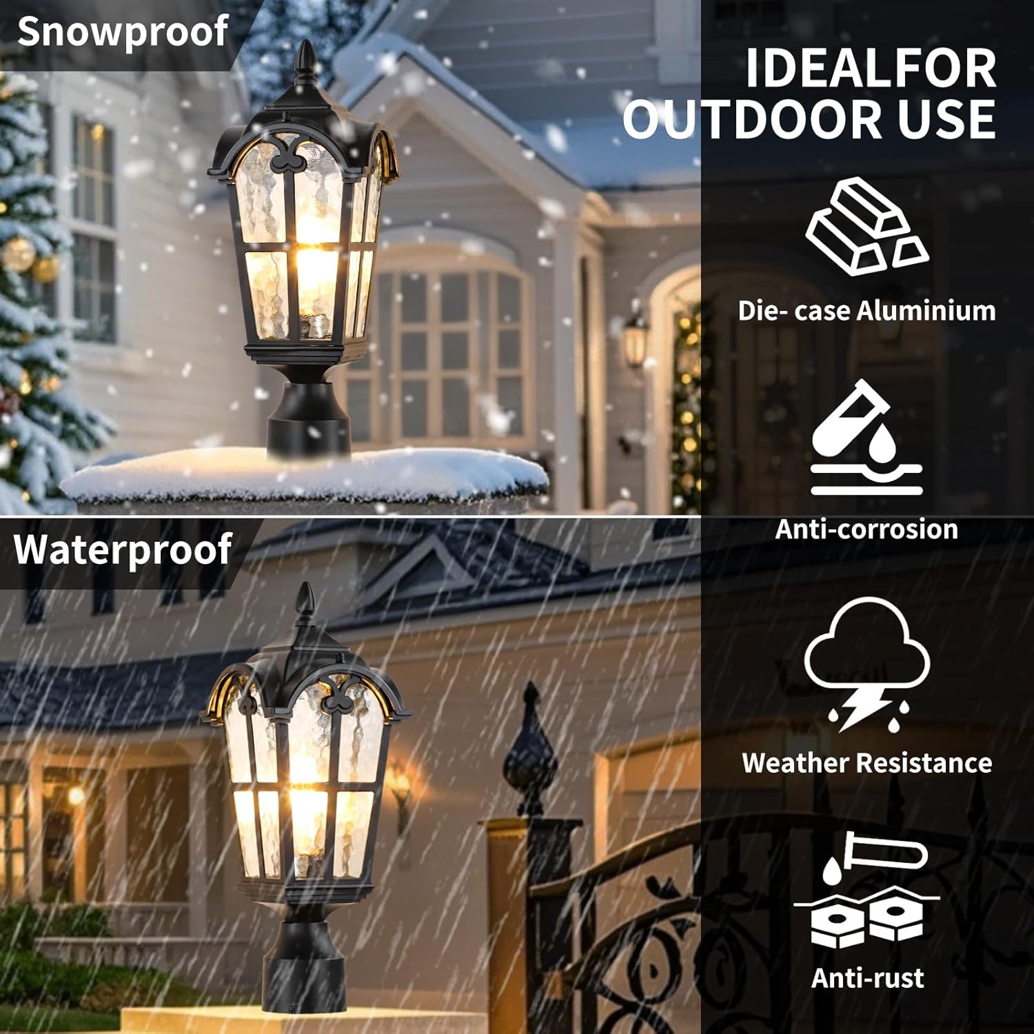 Roman Lighting Series-Aluminum 2 Pack Outdoor Pendant Lights and Outdoor Lamp Post Lights for House Entryway Porch Patio Doorway