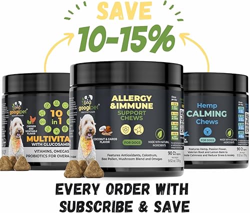 Vista 17 de Googipet Suplemento prémium para cadera y articulaciones para perros, masticables suaves de glucosamina con mejillones de labios verdes para perros