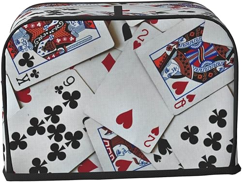 Miniatura 2 de Playing Cards Poker Games Queen King 2 Slice Toaster Cover, Waterproof Toaster Dust Cover Bread Maker Protective For Small Kitchen Appliance Dining