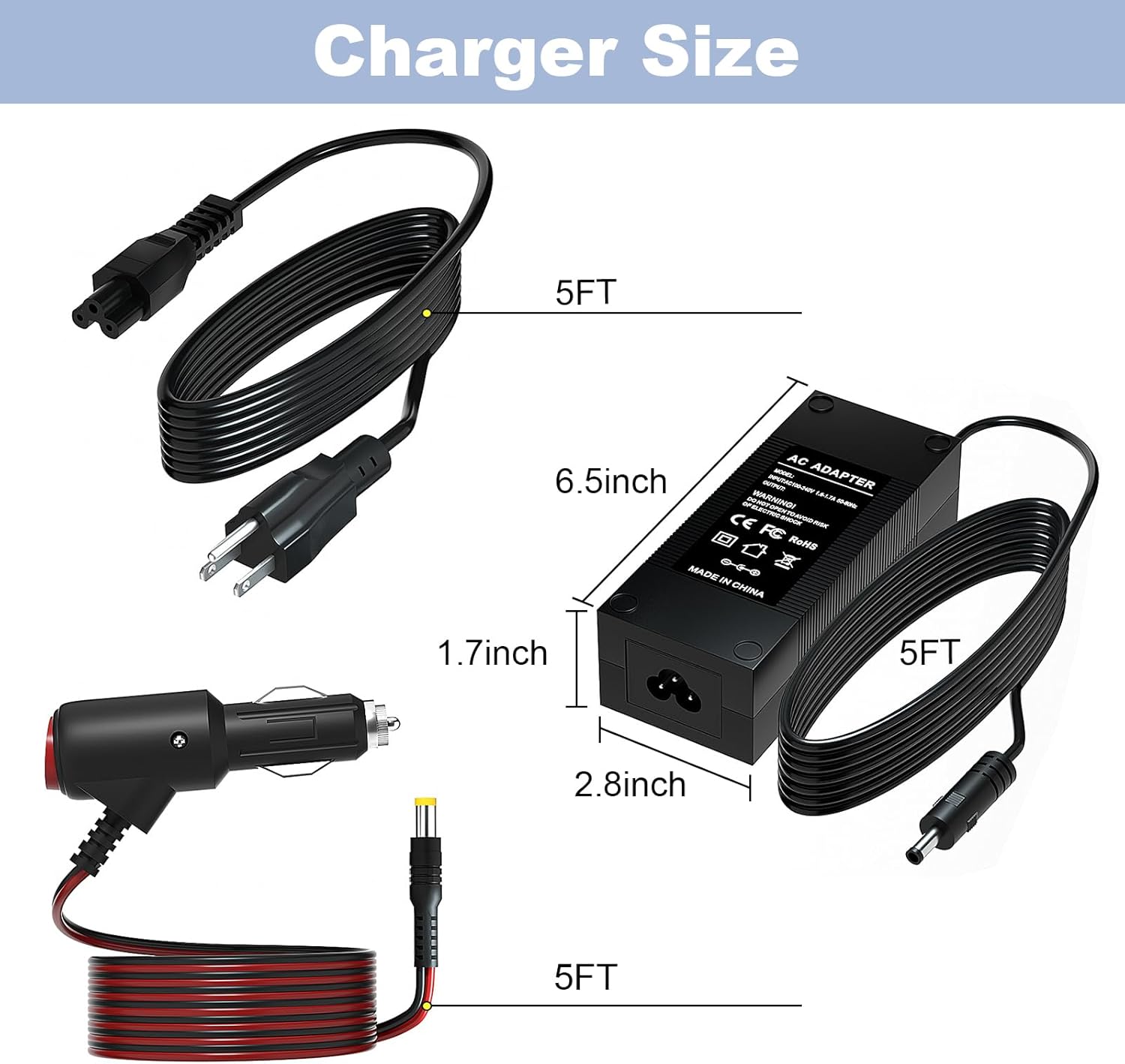 19V Charger Kit for Inogen Portable Oxygen Concentrator Compatible with Inogen One G1 G2 G3 G4 G5 ADP-120RH BA-301 BA-302 BA-303 Concentrator Power Adapter Cord