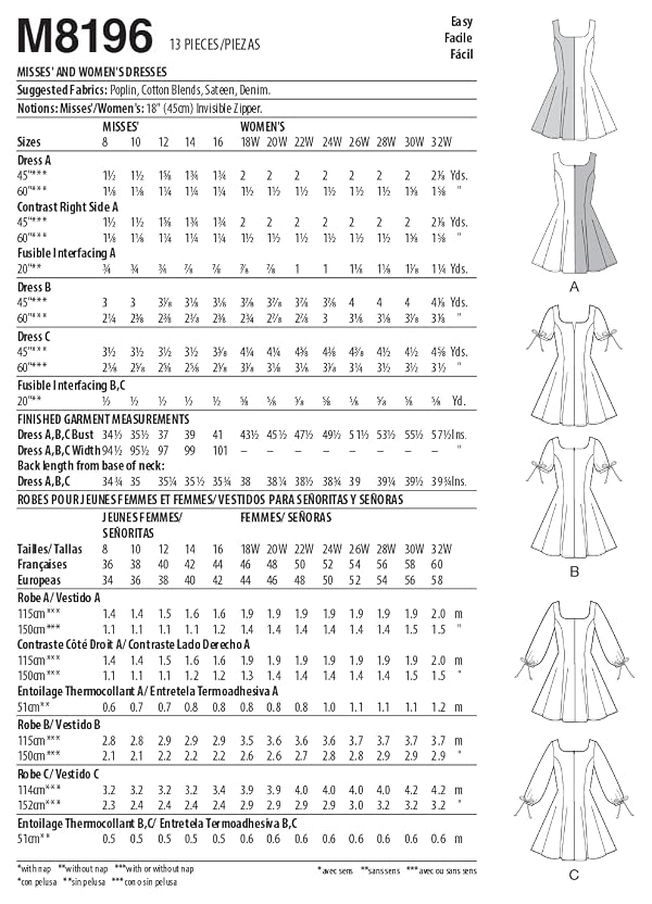 McCall's Misses' Fit and Flare Dress Sewing Pattern Kit, Code M8196, Sizes 8-10-12-14-16, Multicolor by Mc Call - Image 2