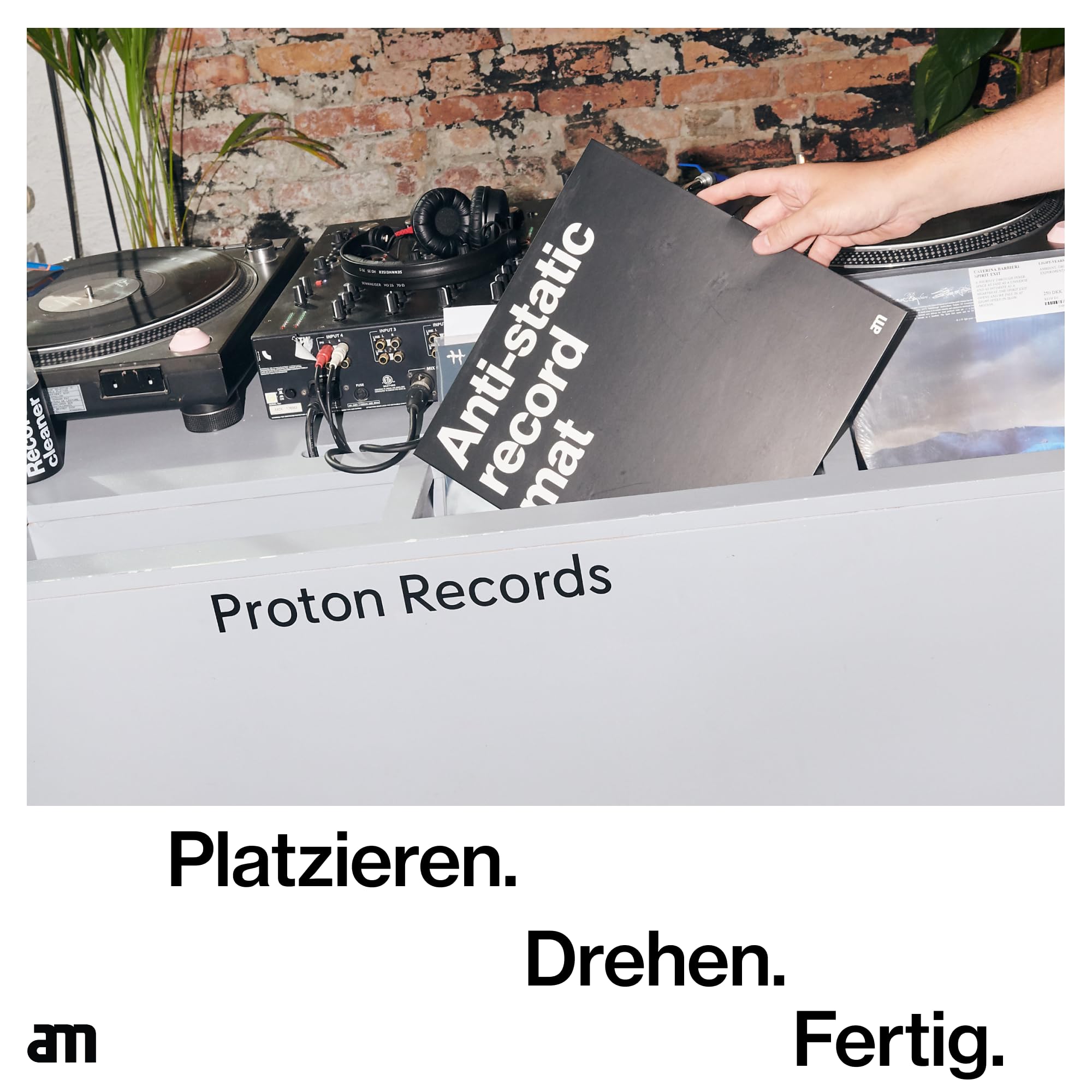 Premium Antistatische Plattenspielermatte - Anti-Static Record Mat aus Carbonfaserfilz für Turntable und LP Vinyl Schallplatten
