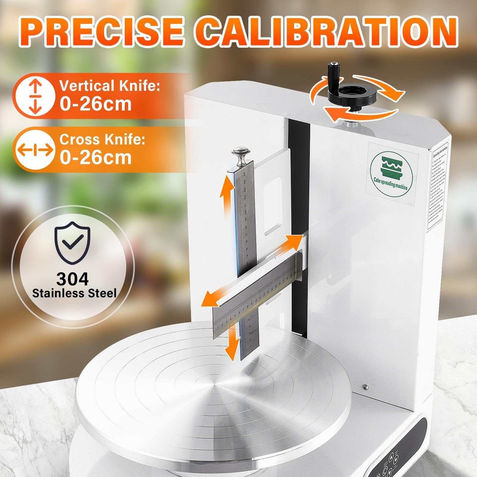 Macchina automatica per glassare torte, 200 W, 300 giri/min, con spatola per crema e piatto girevole regolabile da 4 a 12 pollici, ideale per matrimoni e pasticcerie.