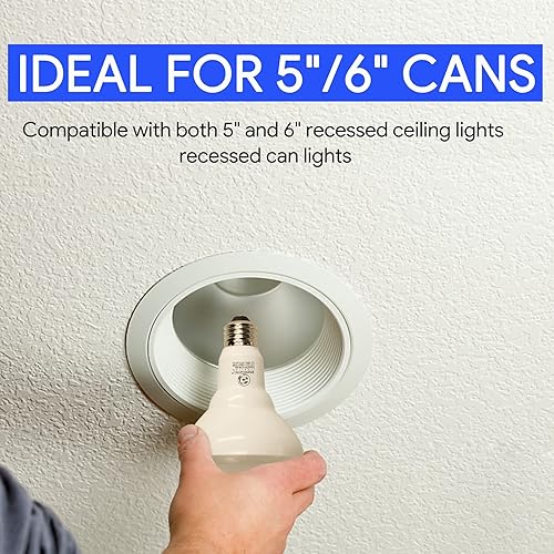 Miniatura 9 de Energetic BR30 - Bombilla LED para interiores de 65 W, 5000 K, luz diurna, 650 lm, base E26, 15000 horas de vida útil, bombillas empotrables