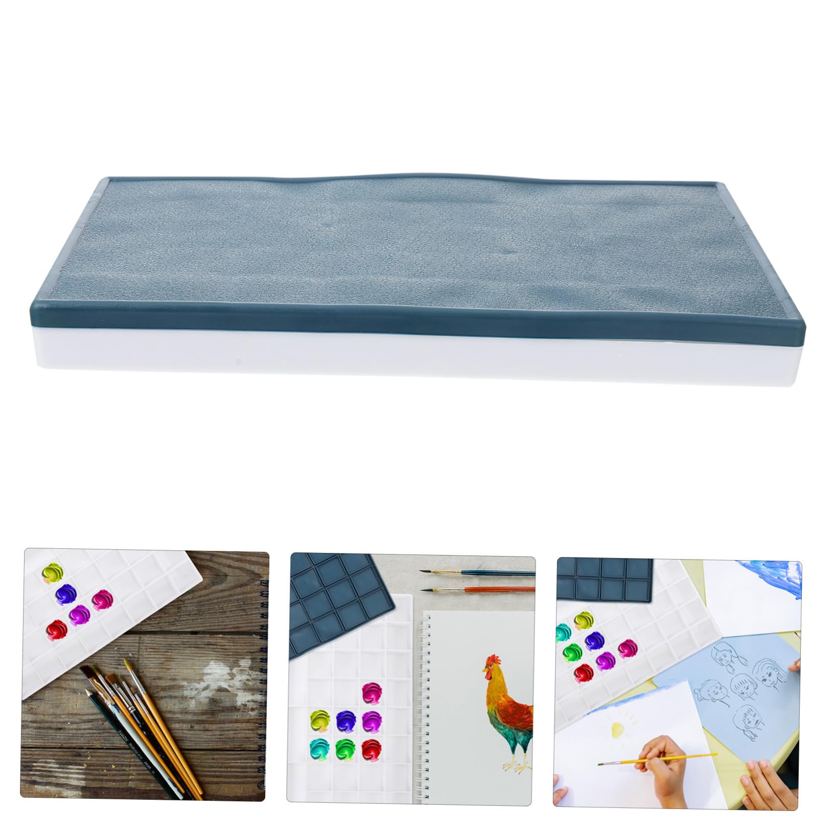 3pièces Boîte à Peinture Gouache Plastique à Capacité Palette De Splicing Pour Artistes