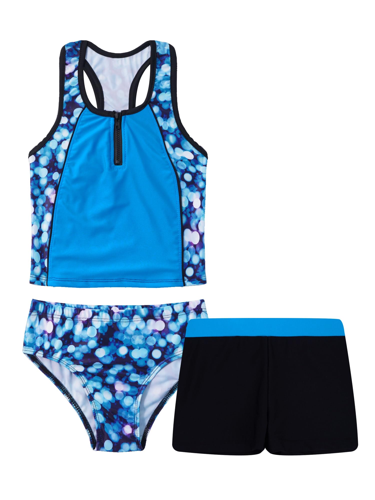 IEFIEL Traje de Baño Tres Piezas Niña Tankini Secado Rápido Ropa Playa Piscina Surf