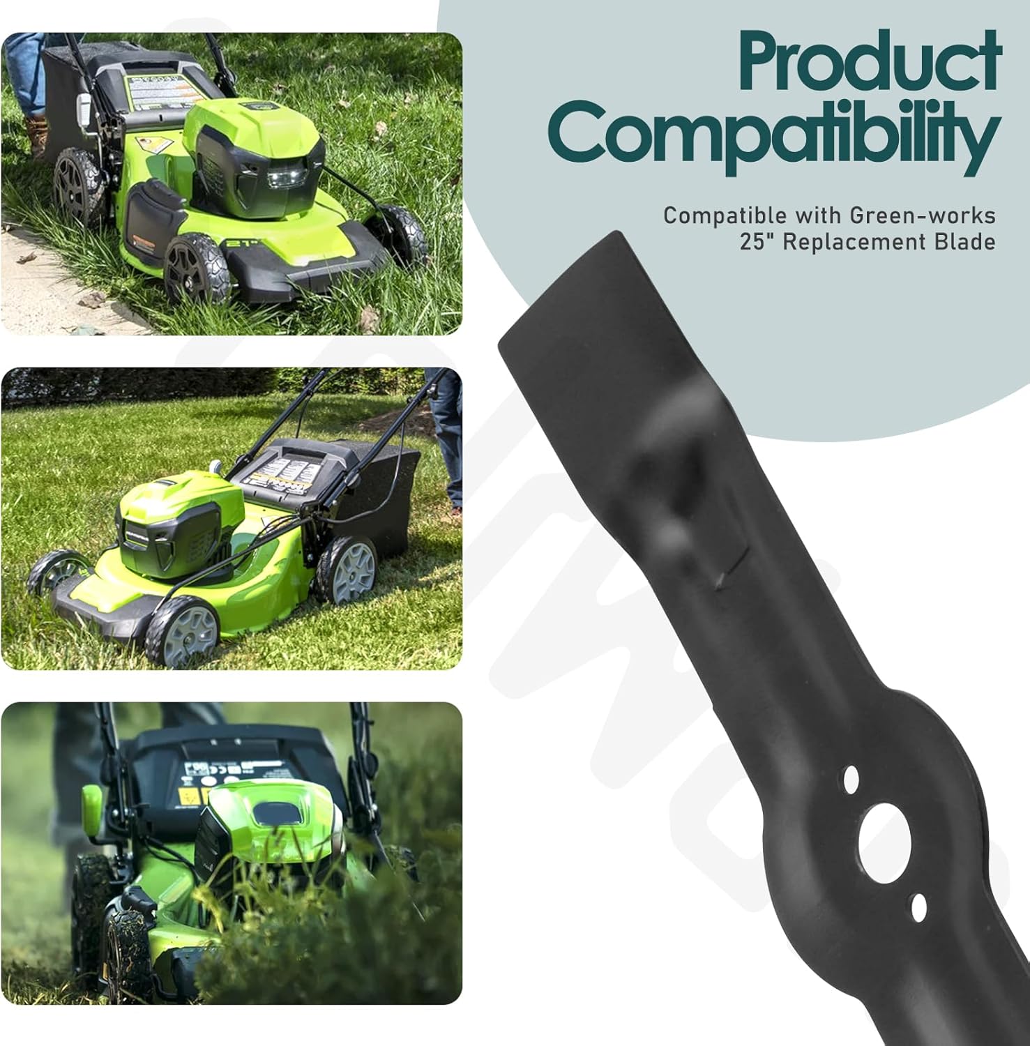 2-Pack 2952002 Lawn Mower Replacement Blade Accessory Compatible with Green-Works