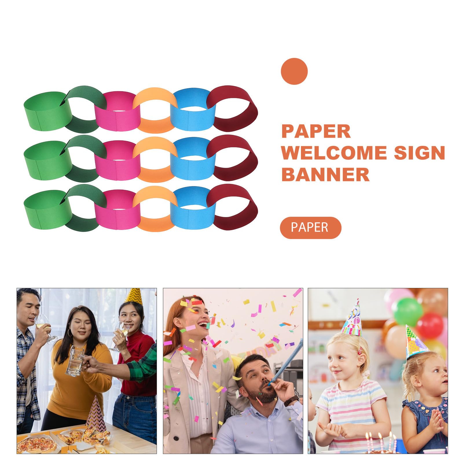 Healeved 300 Stück Bunte Papiergirlande aus Karton für Partydekoration und Klassenzimmer Farbige Papierketten für Kreative Dekorationen