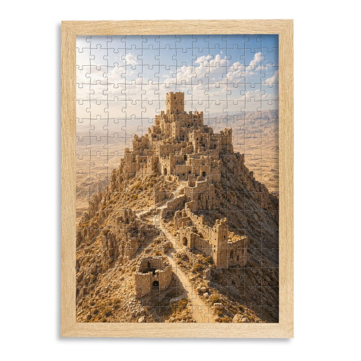 CLAMARO 'PUZZLED' Puzzle Frame for 48 x 68.3 cm Puzzle - Puzzle Picture Frame in Wild Oak Decor - Picture Frame with 30 mm Wide MDF Wood Frame Including Acrylic Glass and Back Panel
