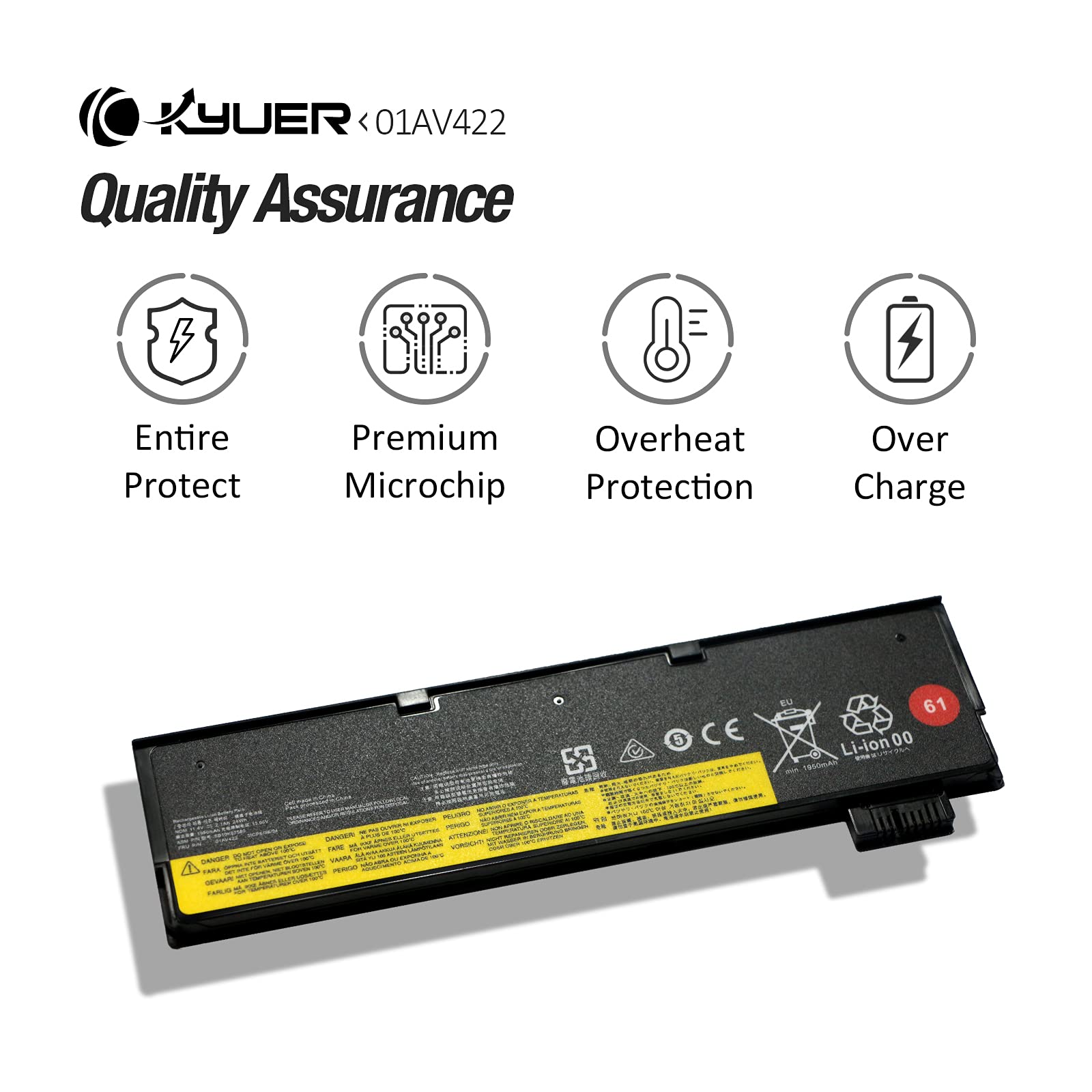 24Wh 61 61+ 01AV423 01AV422 Batterie pour Lenovo ThinkPad T470 T480 T570 T580 A475 A485 P51S P52S 25 TP25 01AV424 01AV425 01AV426 01AV427 01AV452 01AV490 01AV491 01AV492 02DL023 SB10K97580 SB10K97581
