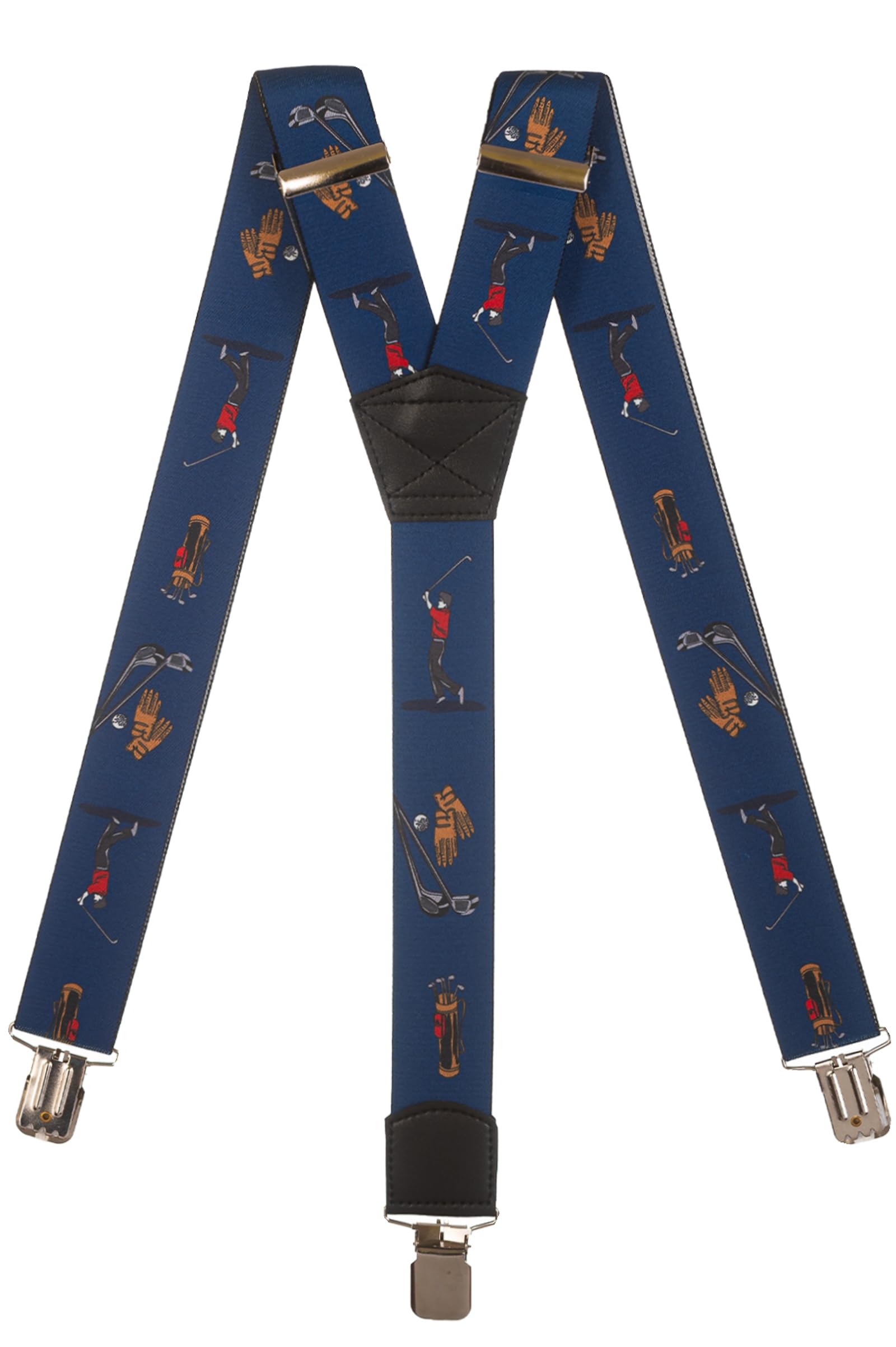 Olata Men's Heavy Duty Printed Y-Shape Braces/Suspenders, 4cm - Golf