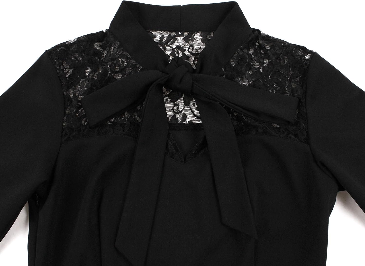 Wellwits Women's Lace Insert Gothic Bell Sleeves Vintage Dress - Image 3