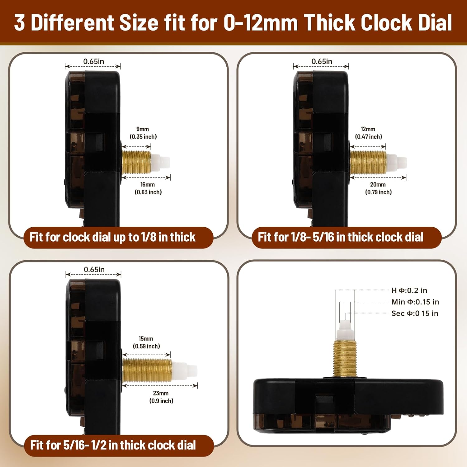 15 Pack Clock Mechanism Replacement Kit with 20 Sets Clock Hands, Quartz Clock Movement Replacement, Clock Movement Motor Kit for Clock Repair, Replacement and Custom Clock