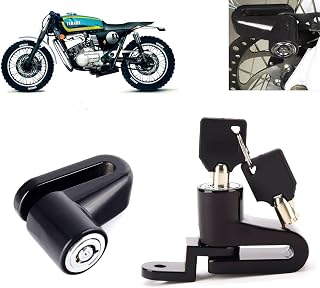 Auto Pearl Heavy Duty Disc Brake Lock Anti Theft Stainless Steel 7mm Pin Brake Wheel Locking Security Lock Compatible with RX_100 (Black)