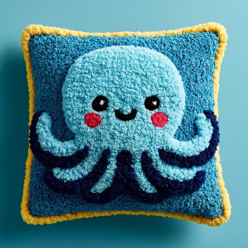 Taxpy Latch Hook Kits for Adults,Octopus 17X17 in.