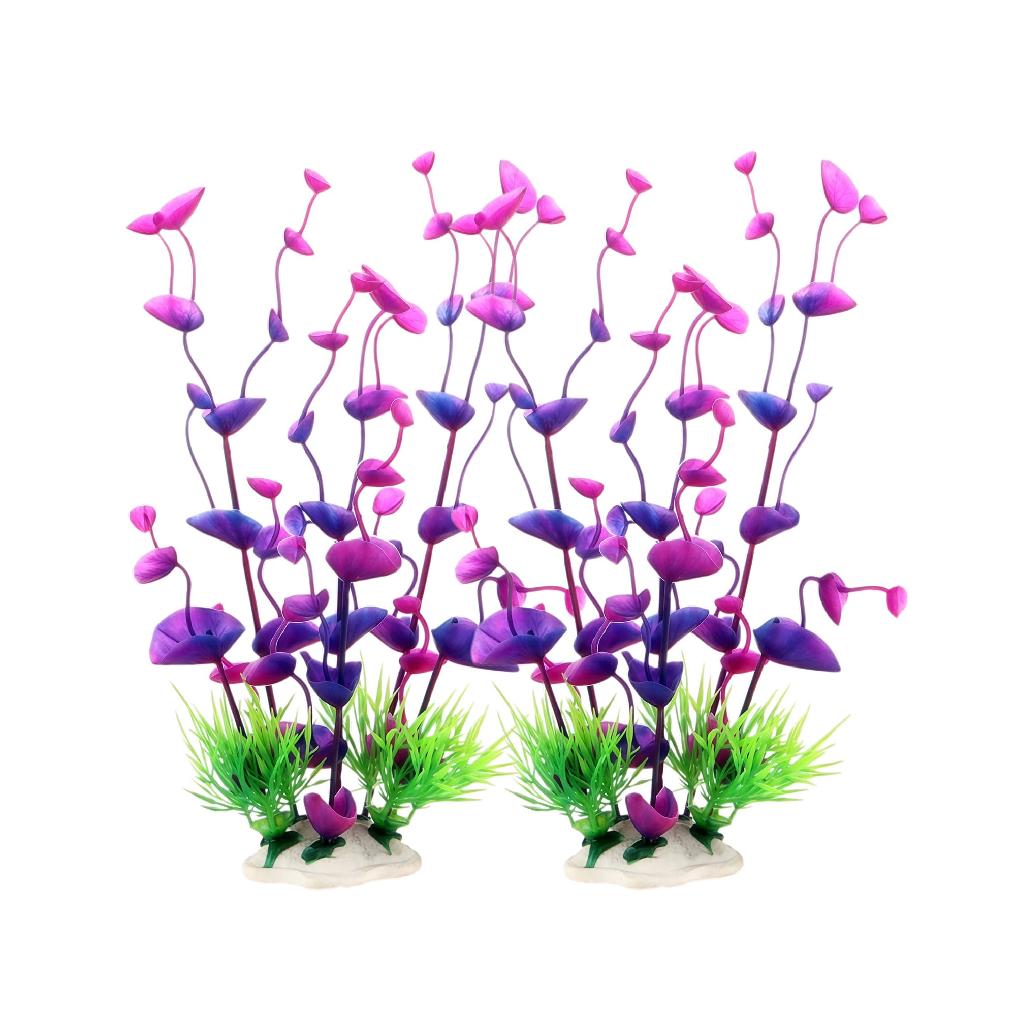 Algues artificielles pour aquarium violettes 24 cm lot de 2 plantes faciles à nettoyer