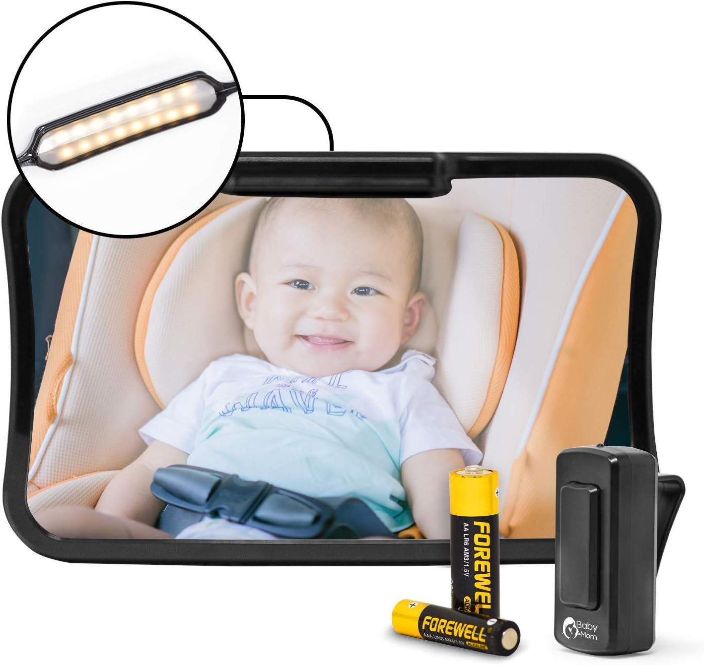 Amazon Baby & Mom バックシートベビーミラー ワイドコンベックス飛散防止グラスで作られたリアビューベビーカーシート