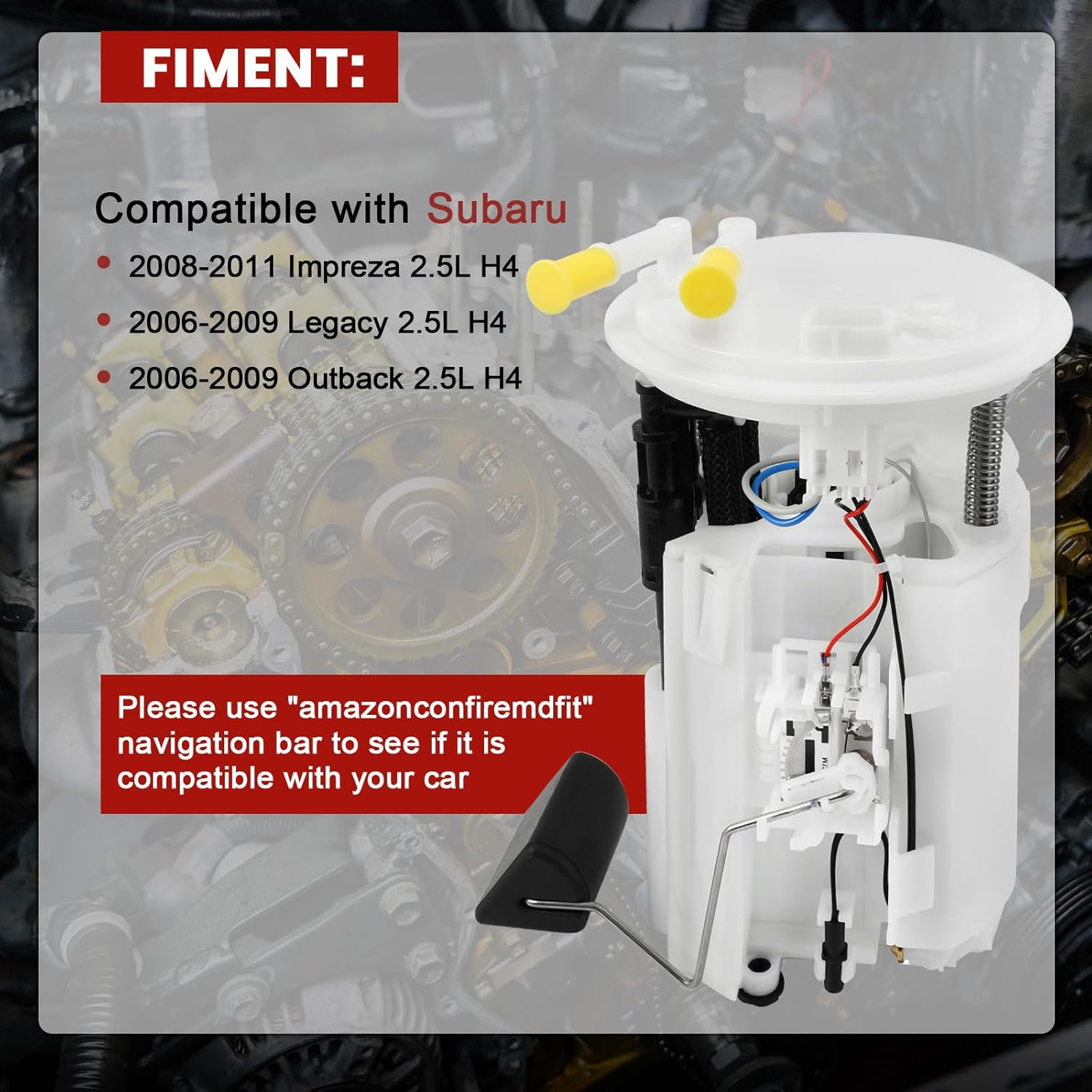 E8651M Electric Fuel Pump Module Assembly Compatible with Subaru Impreza Legacy Outback 2006-2011 2.5L H4 Replace# 42021AG110 FG1255 P76427M - Image 5