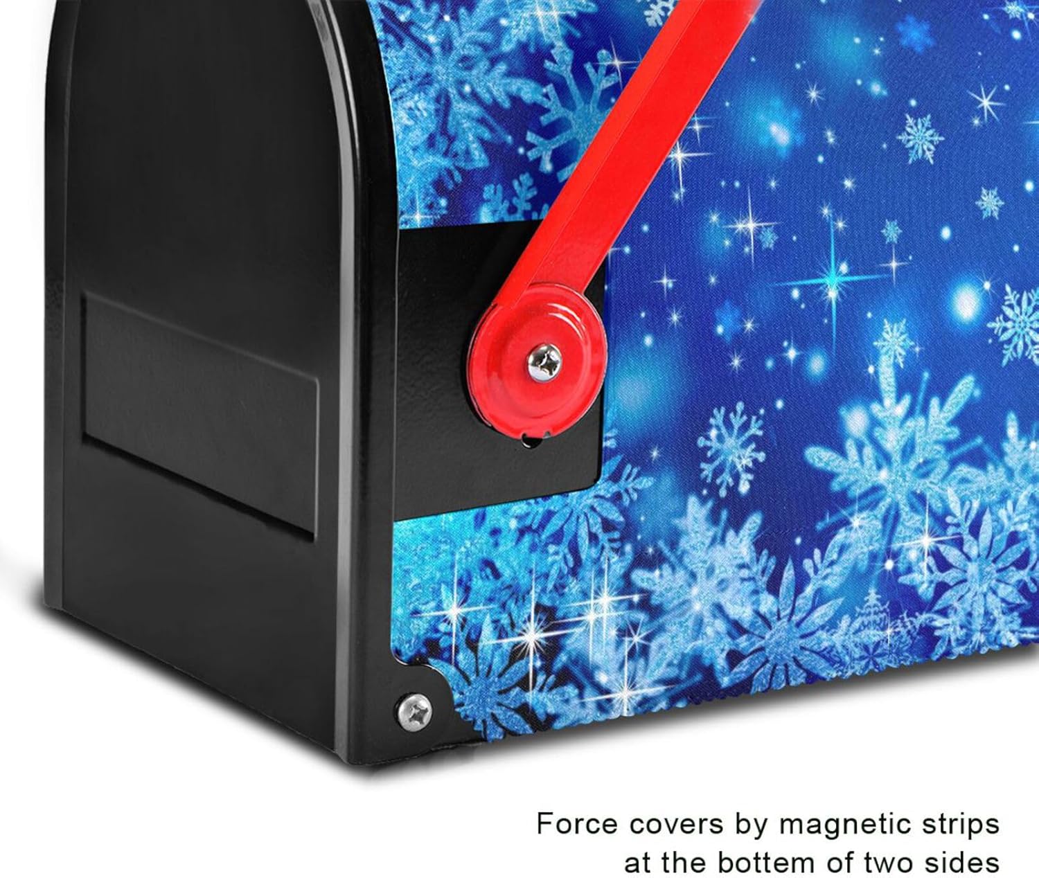 Wusikd Blue Snowflakes Mailbox Cover Magnetic Standard Size Winter Mailbox Covers Letter Post Box Cover Wrap Decoration Welcome Home Garden Outdoor 21" Lx 18" W