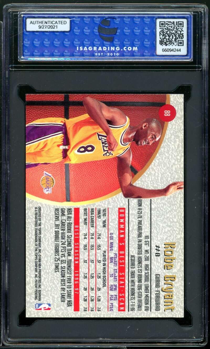 その他 Kobe Brayant Bawman's BEST Amazon.com: Kobe Bryant Card 1997-98 Bowman's Best #88 ISA 10 GEM