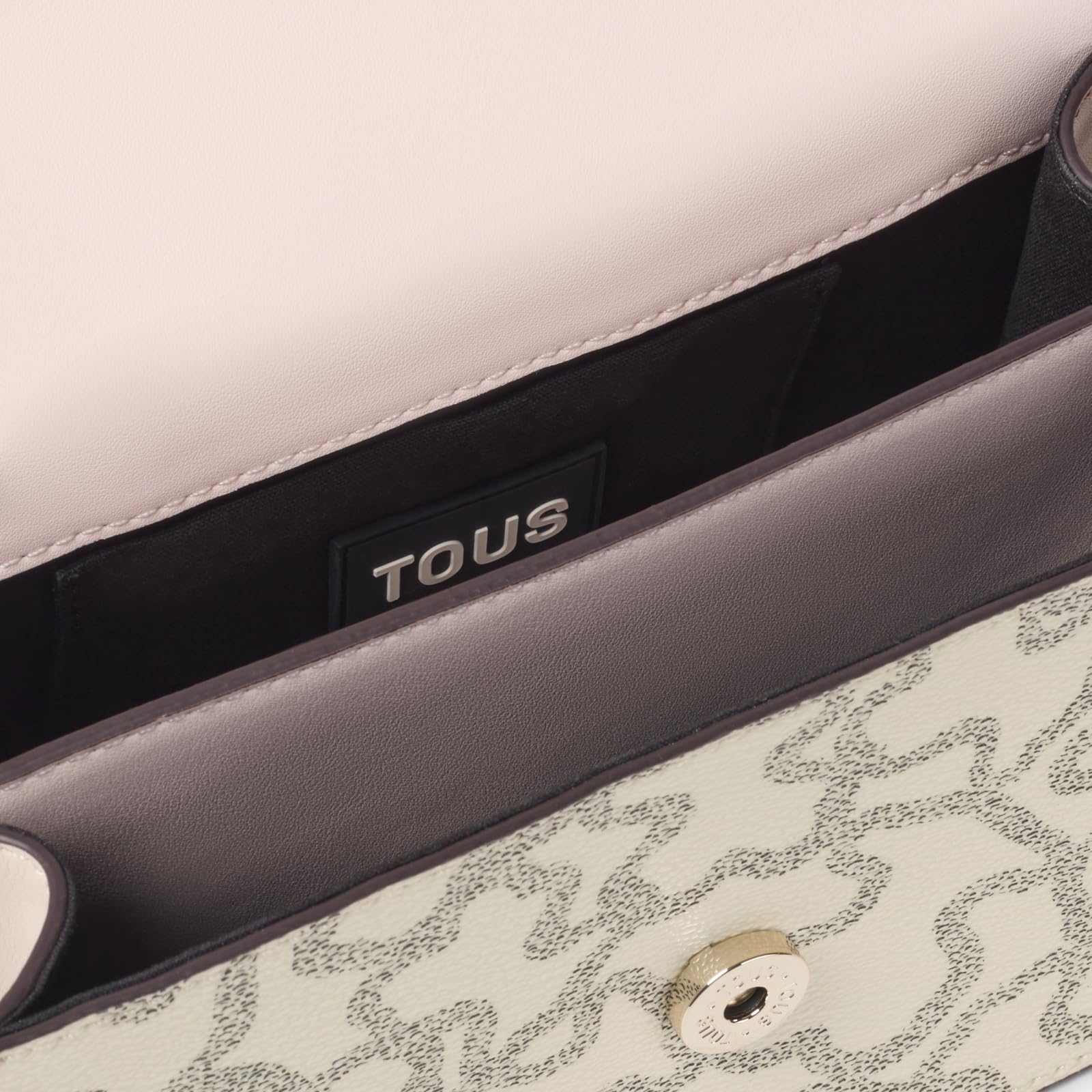 TOUS Bandolera Pequeña Solapa Beige, Para Mujer, Medidas 11 x 20 x 10,5 cm, Colección Kaos Icon