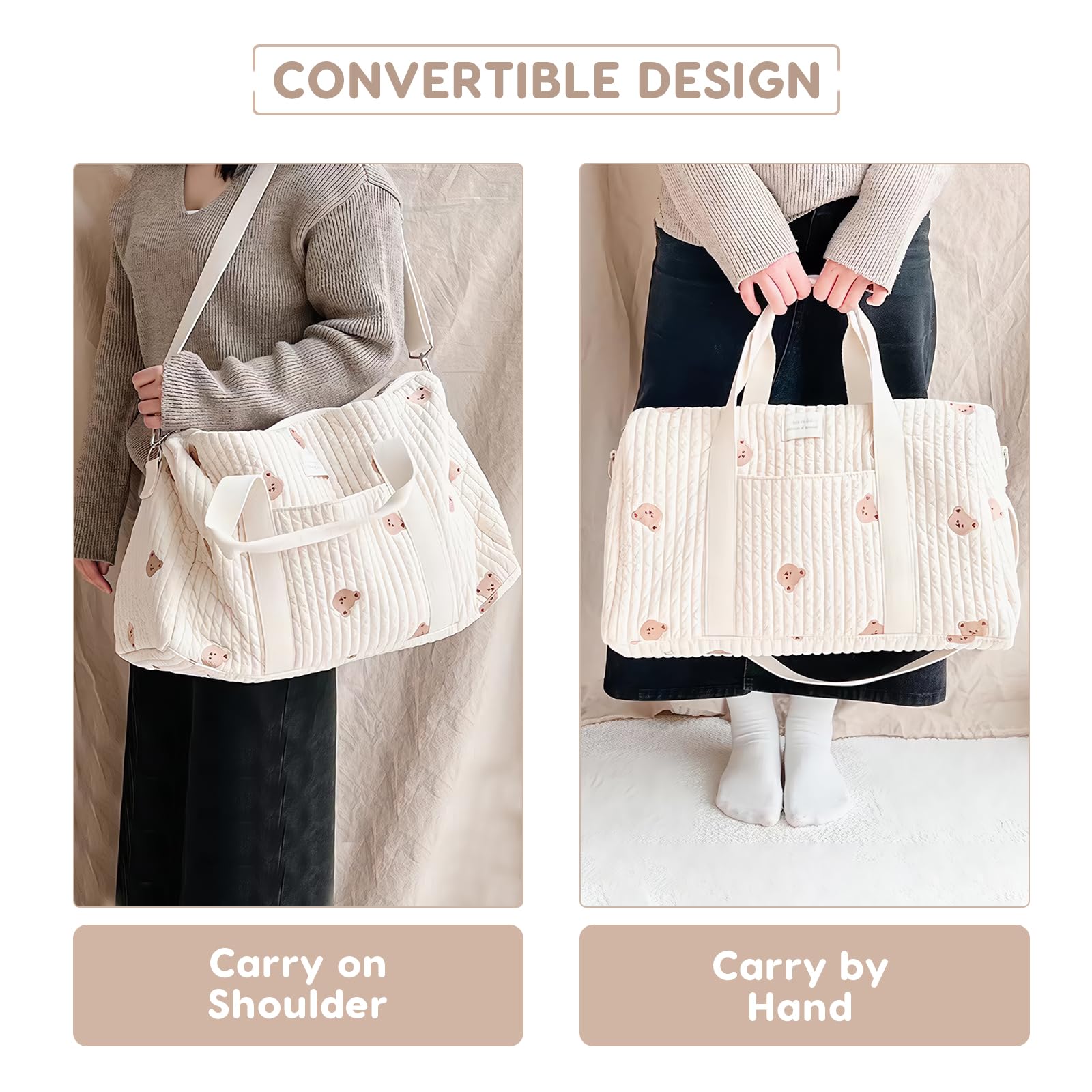 SONARIN Gran Capacidad Bordada Bolsa de Pañales para Bebé,Ligera Maternidad Messenger Bolso Bandolera de Cambio Bolsa Equipaje Bolsa de Viaje con Correa de Hombro