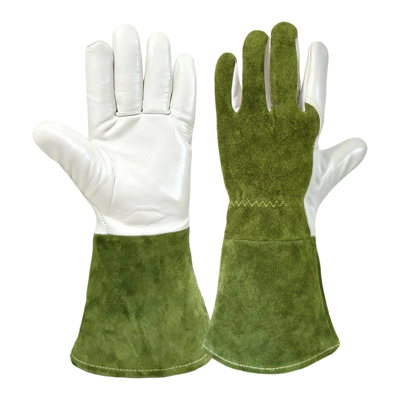 Guantes Largos Guantes Resistentes a Pinchazos Guantes Protectores para Forearm Guantes de Jardinería Hechos de Cuero Sintético para Manipulació, L