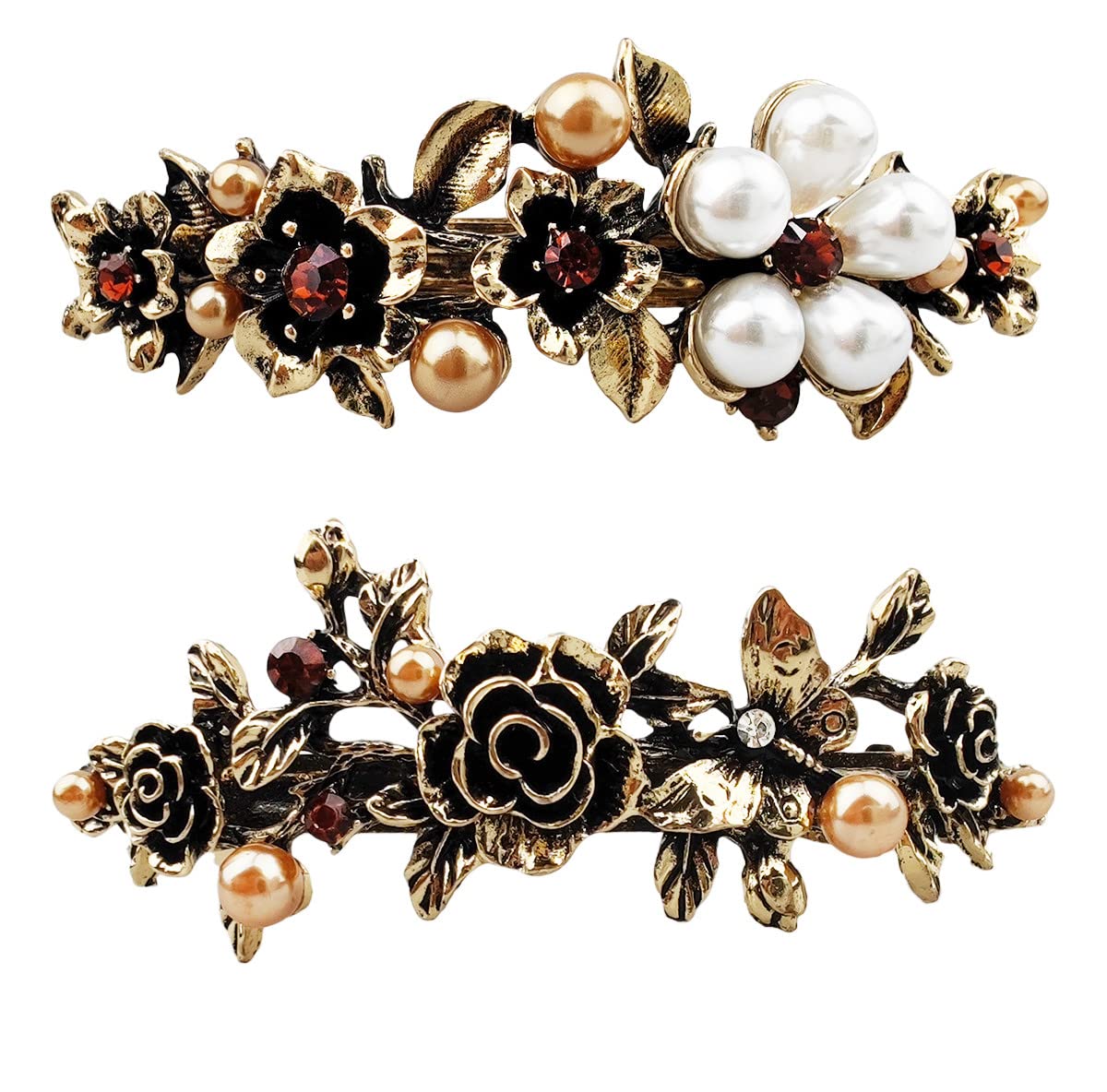 2PCS Retro Hair Barrettes Elegant Hair Clips for Women