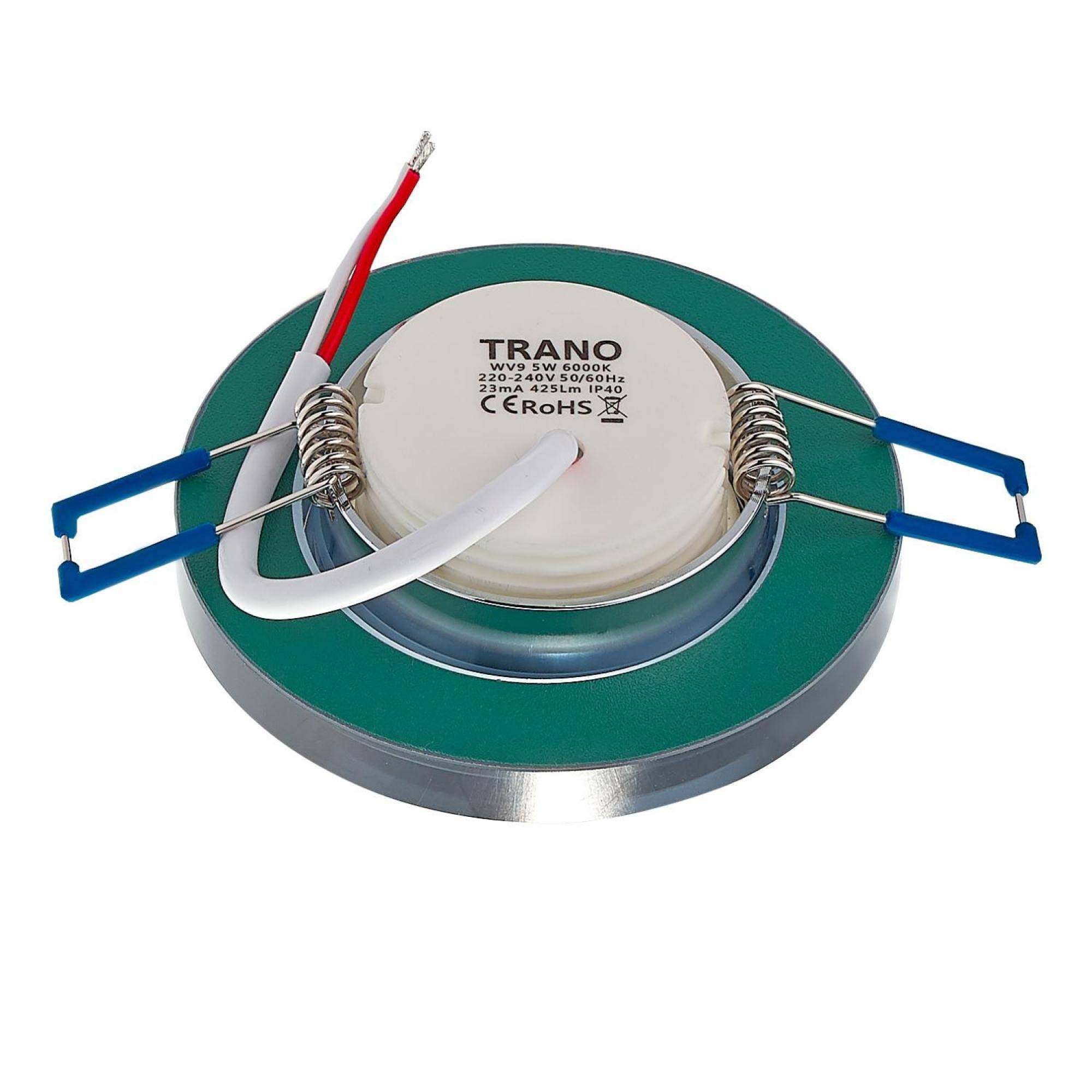 10x LED Einbaustrahler Set rund schwarz-matt flach 6,5 Watt neutralweiß - 230V Deckenstrahler aus Glas Deckenleuchte - Deckenspot 75mm Bohrloch Einbauleuchte Einbau-spot Strahler