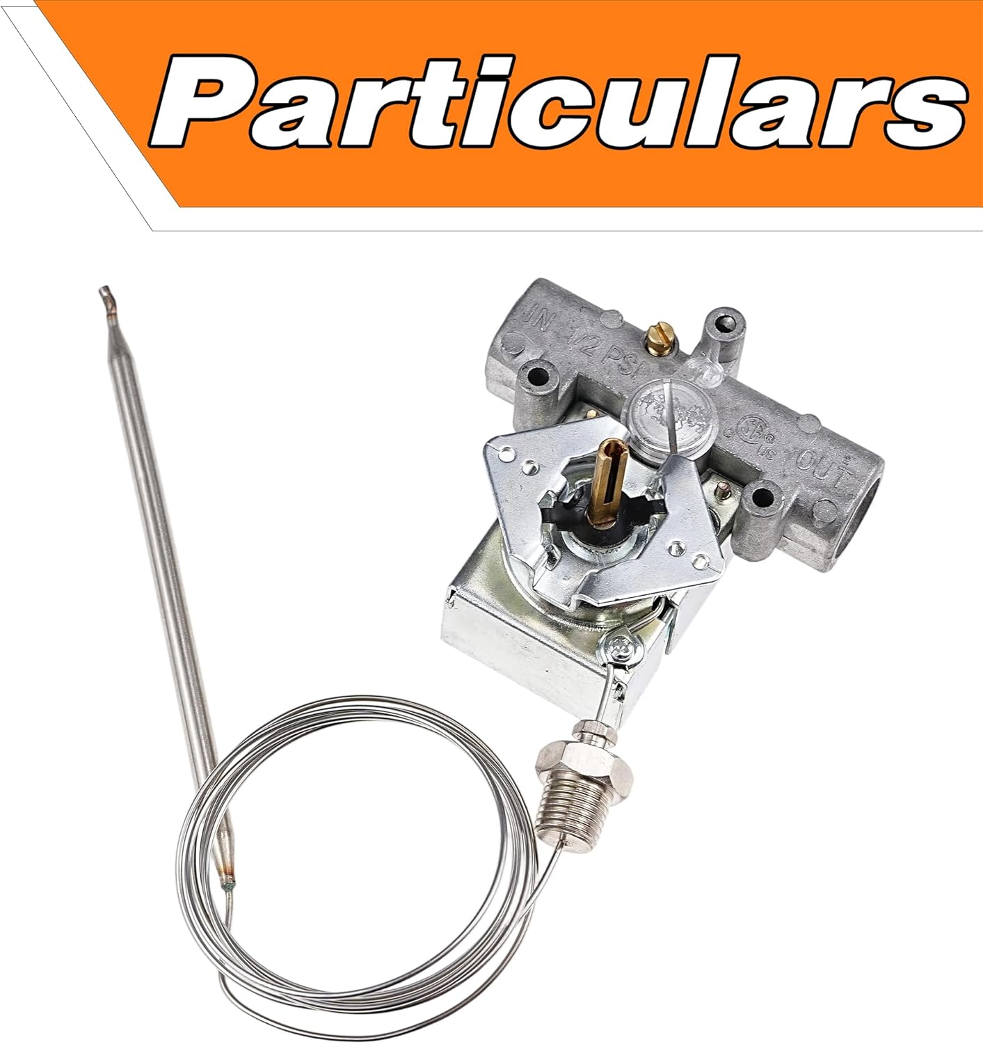 Gas Fryer Thermostat,200-400 F Range,1/4" Mpt Stuff Box Compatible With Pitco GSA60301800,Pitco 4290-006, Pitco P5047590 Gas Thermostat Temperature Controller with Knob