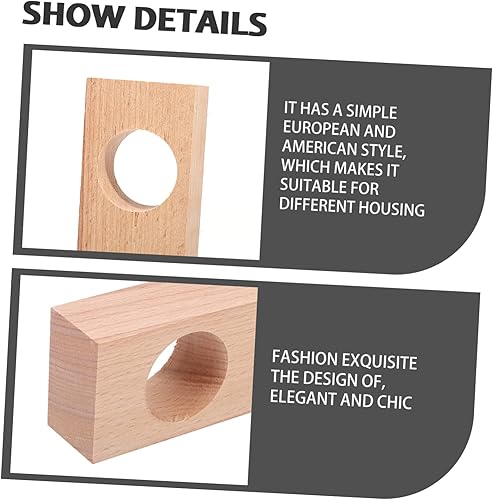 Miniatura 2 de Cabilock Soporte de poste romano Armario de madera, estantes de madera, base de madera, soporte de extremo de madera, soportes de varillas de