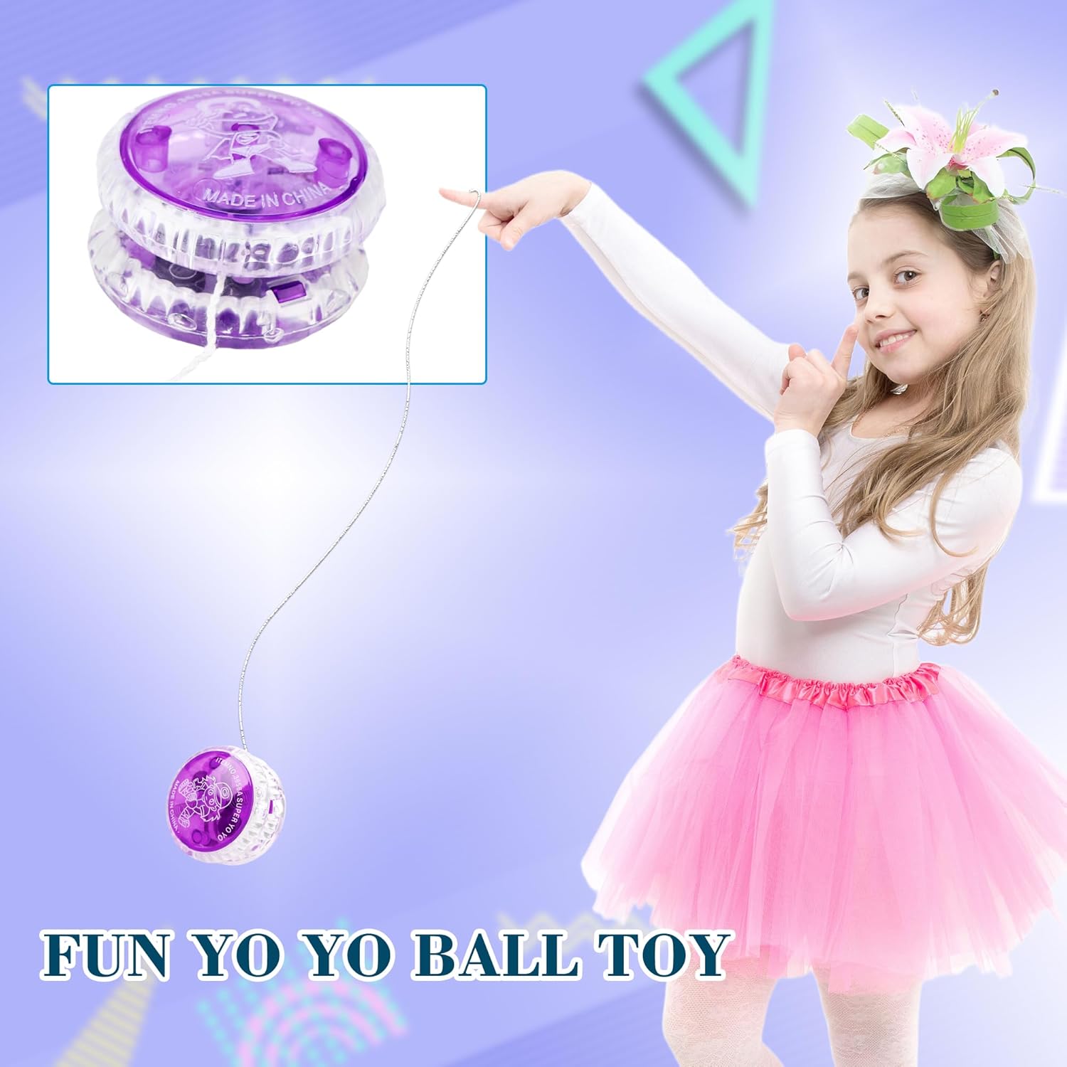 56 Pcs Colorful Light up Yo Yo Ball Bulk LED Responsive Ball Auto Return Bearing Balls for Kids Beginner Birthday Classroom Bag Fillers Prizes Gifts, 8 Colors