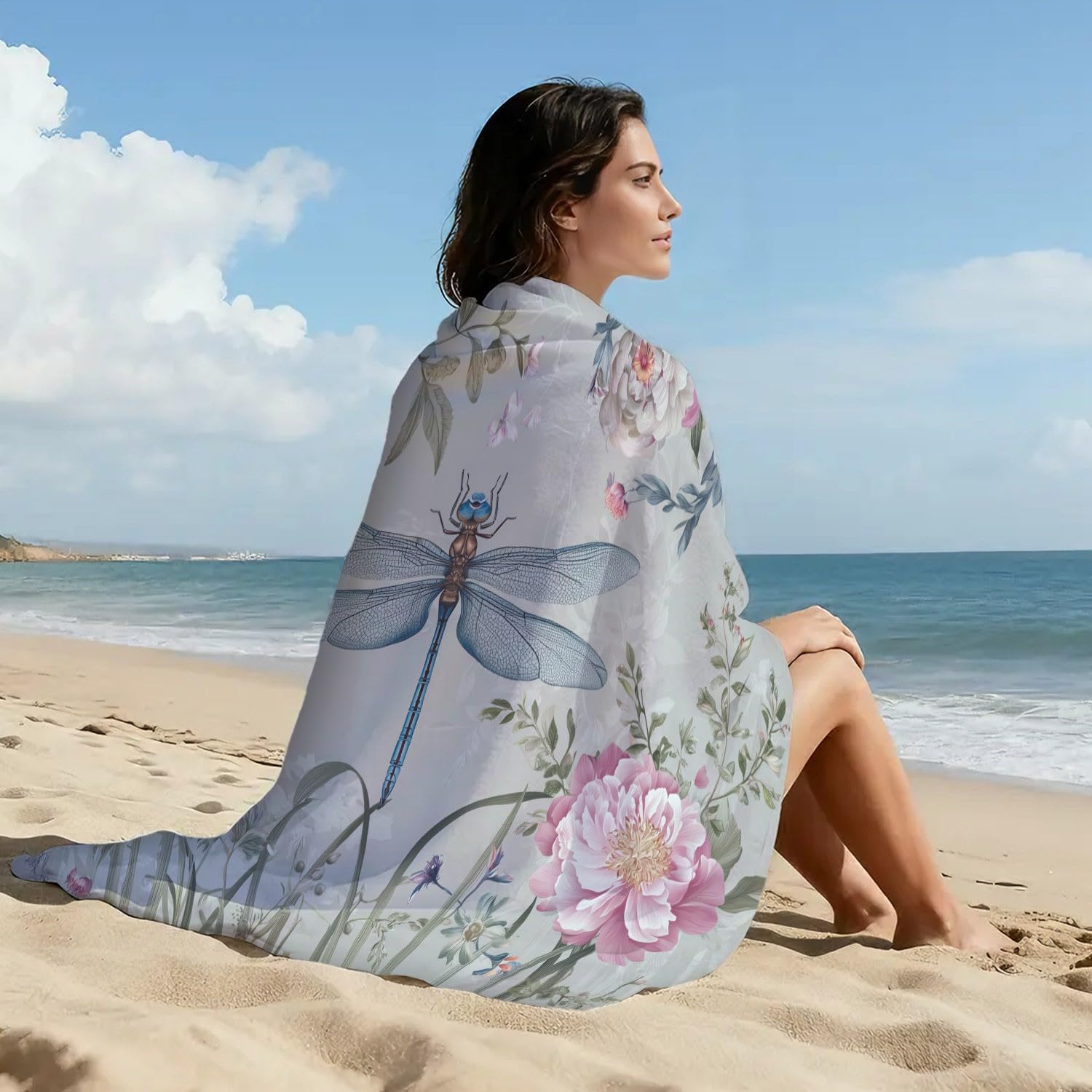 Générique Drap de Plage Anti Sable Sechage Rapide 200 cm x 100 cm Moderne Amusant Serviette de Plage Microfibre Luxe Sauvage Élégant Orné Imprimé léopard Nœud Absorbante Super Couverture de Plage