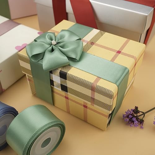 Miniatura 6 de UnionJoy Elegante cinta de satén de 1 pulgada x 6 rollos, total de 30 yardas para envolver regalos, decoración de fiestas, ramo de flores, boda,