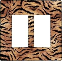 Vista 46 de Placa de interruptor de luz con estampado de leopardo de 1 banda, placa de pared basculante individual, placa decorativa eléctrica GFCI
