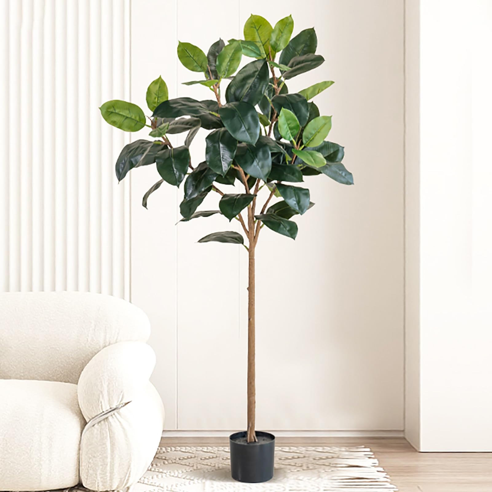 Amazon.de: GLJTUO Knstlicher Gummibaum Fr Zuhause Mit Immergrnen  Blttern, Realistischer Gummibaum Im Topf Fr Schlafzimmer, Hochzeitsfeier,  ...