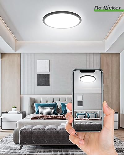 Miniatura 3 de zemty Paquete de 2 lámparas LED de techo de 16.5 pulgadas de montaje empotrado, 36 W 4200 lm súper delgadas de montaje empotrado, lámpara de techo