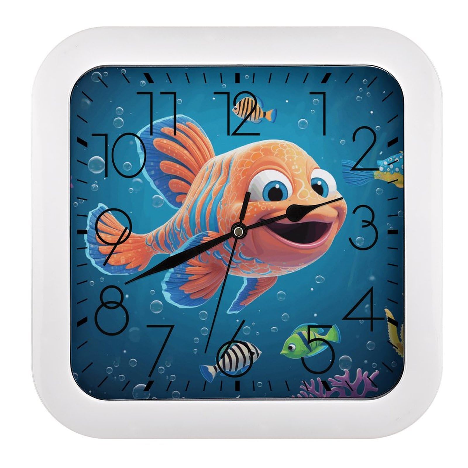 Horloge silencieuse poisson pour stopper le tic-tac dans la chambre