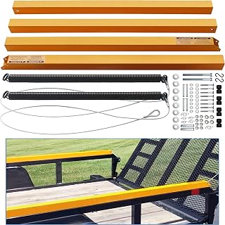 Tailgate Utility Trailer Gate and Ramp Replacement 2-Sided Tailgate Lift Assist fits for Open Utility Trailers with 12 to 24 Inch Heights Side Rail and 4 to 6 Feet Height Tailgate or Ramp