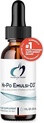 Designs for Health 2000 gotas de vitamina D de IU - Hi-Po Emulsi-D3 emulsionada VIT D3 gotas de vitamina D3 líquida altamente concentradas salud Designs for Health 2000 gotas de vitamina D de IU - Hi-Po Emulsi-D3 emulsionada VIT D3 gotas de vitamina D3 líquida altamente concentradas salud